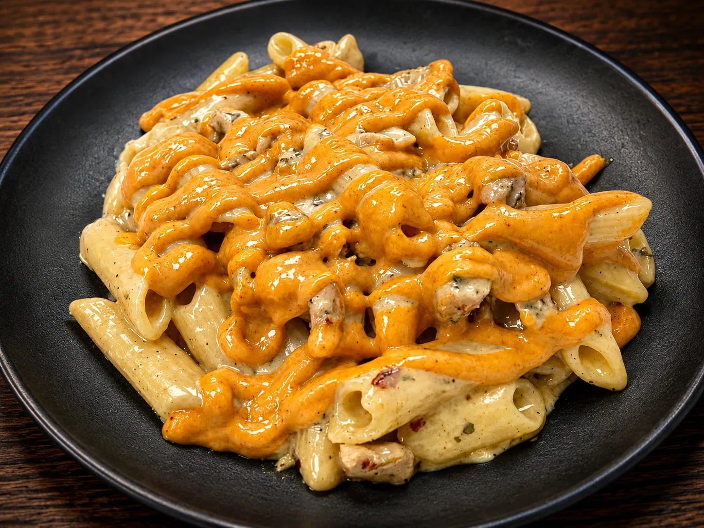 Toscana Twist spicy creamy chicken pasta at Pasta Basta in Winnipeg